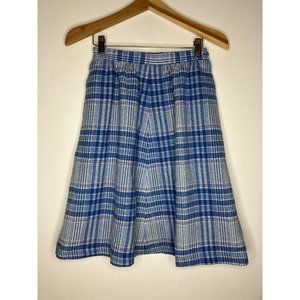 Vintage Pendleton Women's Size 6 Blue Plaid Wool Skirt 26" Waist